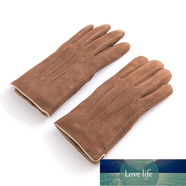 

man winter keep warm touch screen plus velvet inside gloves male fashion simple style thicken suede fabric outdoor gloves factory price expe, Blue;gray