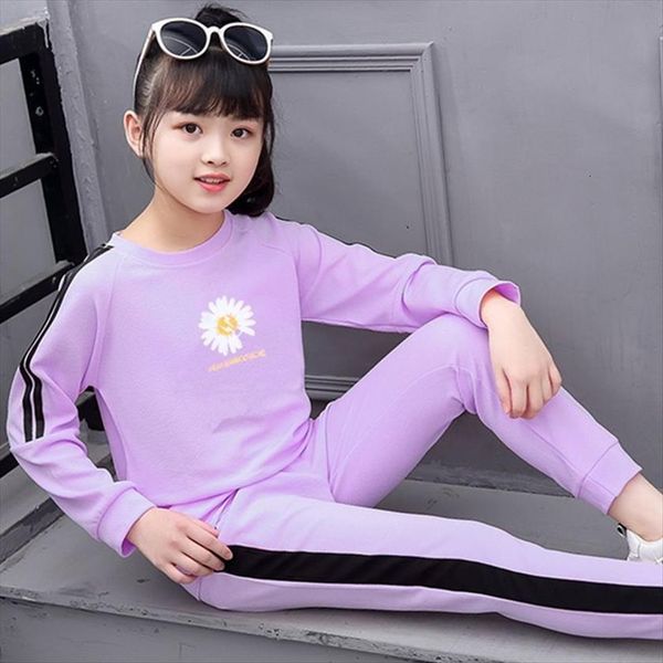 

spring and autumn girls suit 12 childrens clothing 11 children 10 clothes casual two pieces sets 2 to years old, White