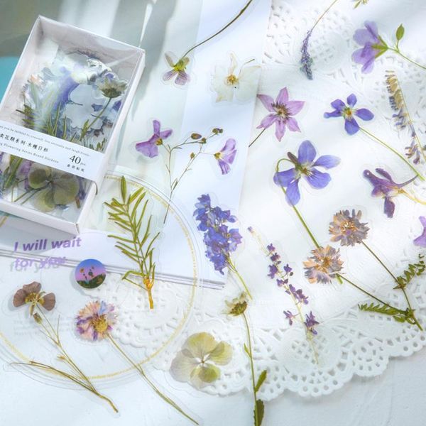 

gift wrap 40pcs selling flower season series boxed sticker creative floral journal materials decorative journaling stationery