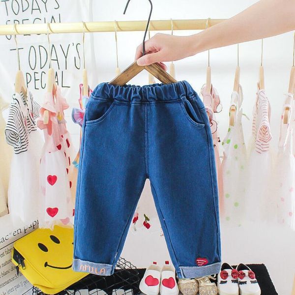 

baby denim pants carton girls trousers spring autumn kids baby denim long pants 0-5 years fashion girls 19 colors, Blue