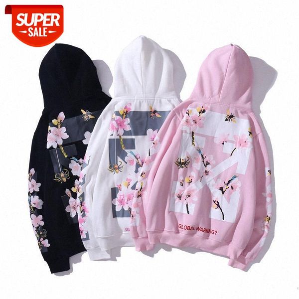 

casual ow white sweater letter sleeve loose men and women couples hooded collar #8r5o, Black