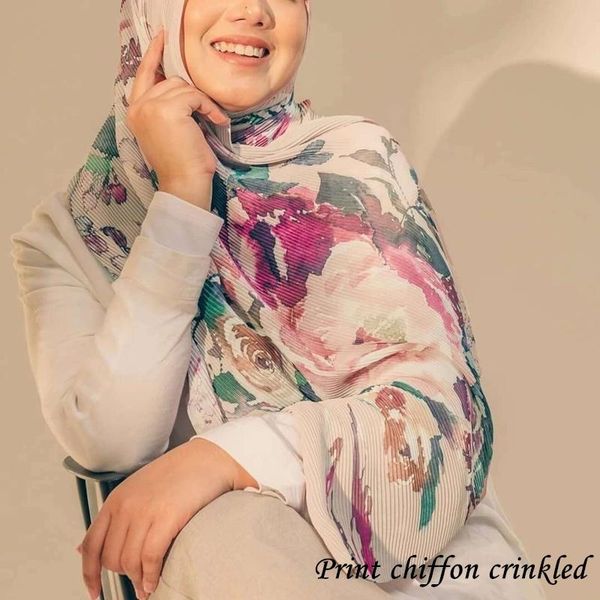 

scarves flower printed malaysia chiffon hijab scarf women muslim islamic long shawls, Blue;gray