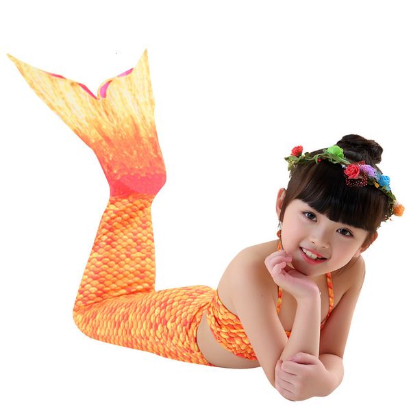 

tail suit children's bikini mermaid girls' swimsuit can wear fins, White;black