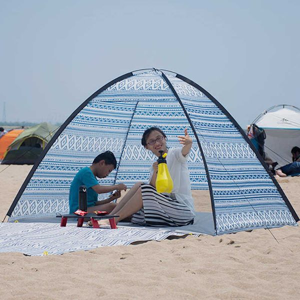 

outdoor 2-person beach simple camping, no sunshade, quick open sunscreen and light children tent, Blue