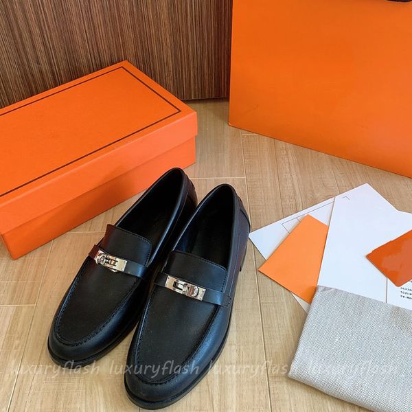 

designer dress leather shoes womens loafers luxury casual shoe 2023 fashion high-quality comfortable sheepskin lock design limited edition, Black