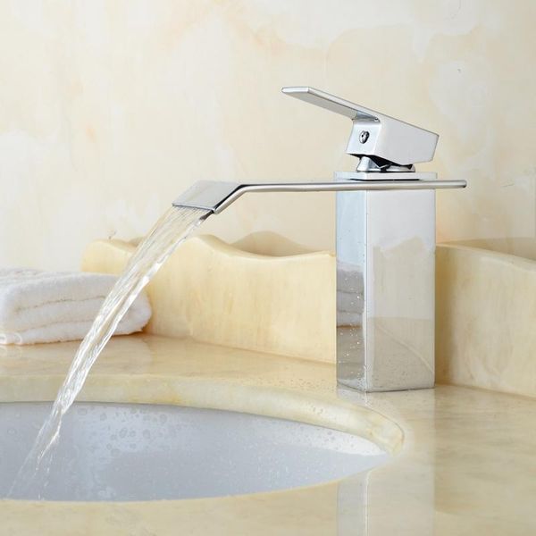 

bathroom sink faucets waterfall faucet basin single hole brass vanity vessel sinks mixer cold and water tap deck mounted