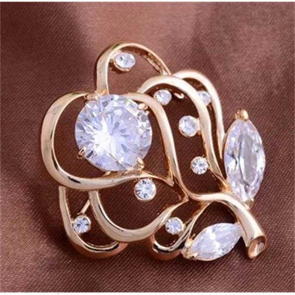 

more color crystal flower men women's chest brooch ( ) (xgspc) degdg, Gray