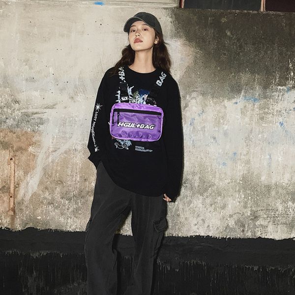 

male oxford chest vest bag outdoor hip hop streetwear hit color shoulder packs for women waist oxford female 2020