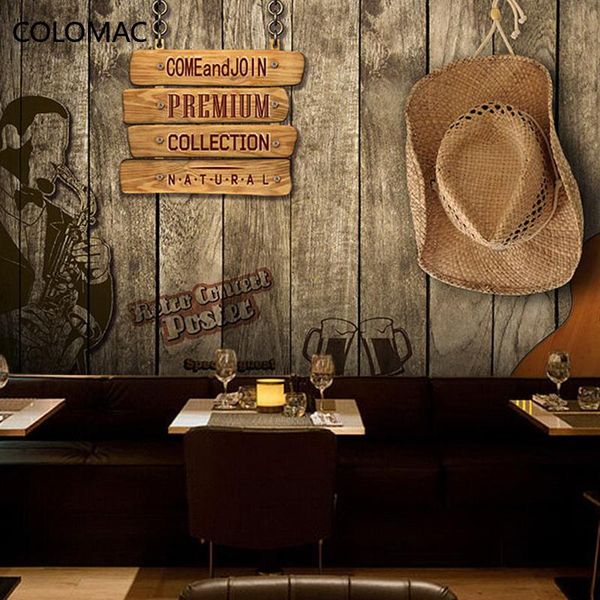 

wallpapers colomac custom western cowboy imitation wood restaurant wallpaper coffee shop large mural kitchen decoration drop shopping