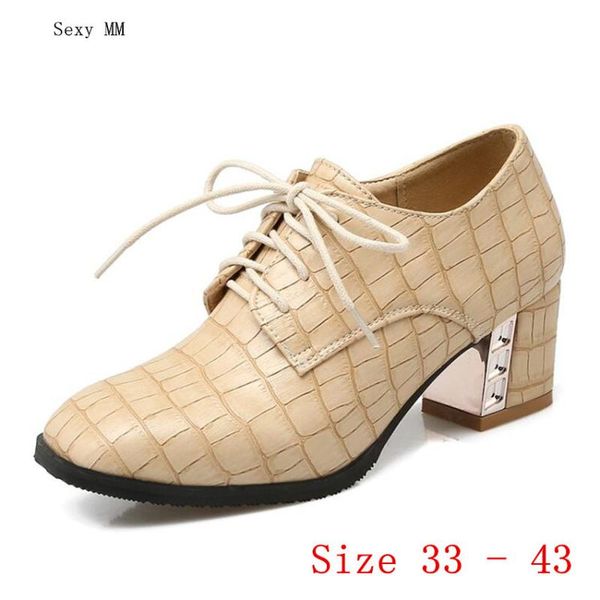 

dress shoes pumps women oxfords career high heels woman heel kitten small plus size 33 - 40 41 42 43, Black