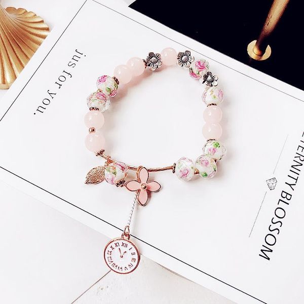 

bangle v-247 colored glaze bracelet female korean version of ins wind jewelry personality student simple wild, Black