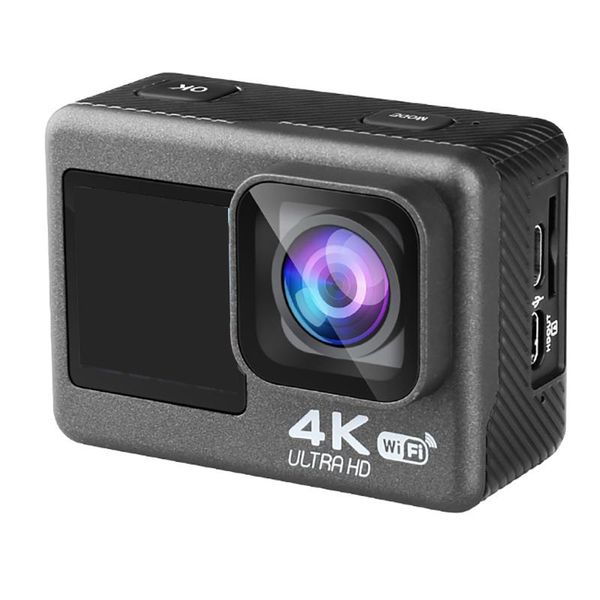 

at-q60er action camera 4k 60fps 24mp 2.0 inch lcd waterproof camera dual screen wifi remote control anti-shake