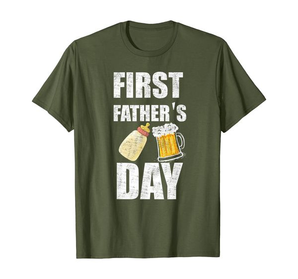 

First father' day from son or daughter with a beer T-Shirt, Mainly pictures