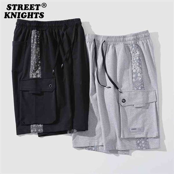 

summer fashion jogger breathable casual men shorts comfortable loose elastic waist hip hop harajuku streetwear skateboard 210716, White;black