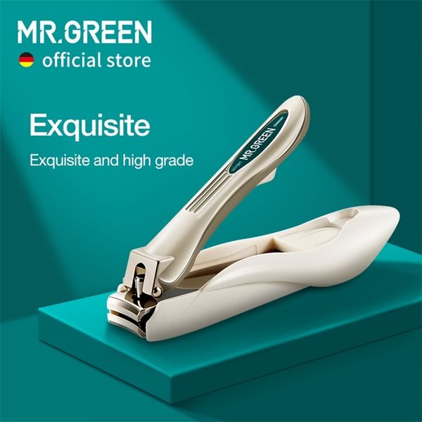 

mr.green nail clippers anti-splash cutter detachable design fingernail scissor stainless steel + abs resin manicure tools 211007