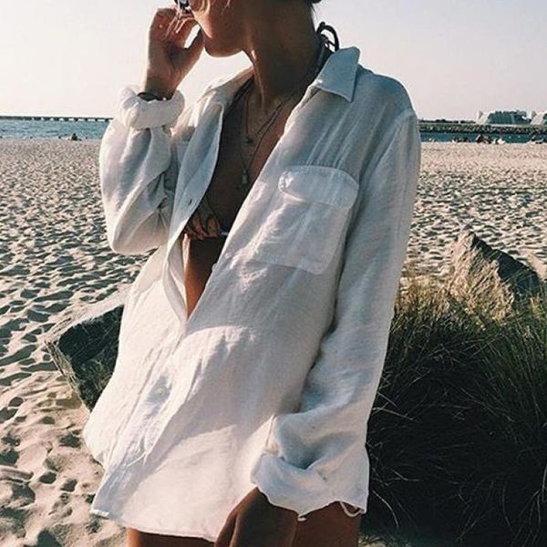 

women's swimwear ayes swimming cover up see through look beachdress t-shirt summer dress sunprotect loose bikini swimsuit, White;black