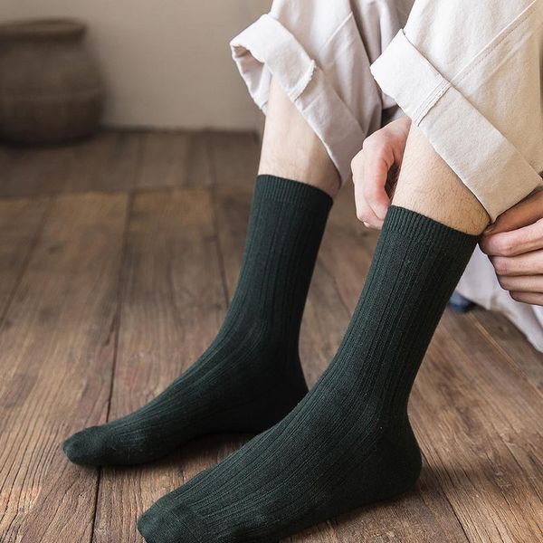 

salina men's socks winter and spring short tube year solid color pattern mercerized wool leisure sports comfortable jllrzo, Black