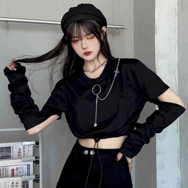 

long shirt with sleeve chht, White