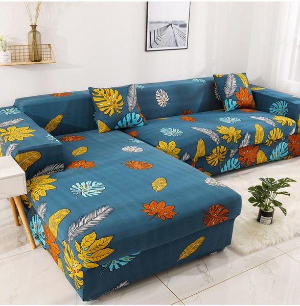 

chair covers l-shaped sofa cover elastic for living room cartoon couch polyester floral printed corner slipcover 1/2/3/4 seater