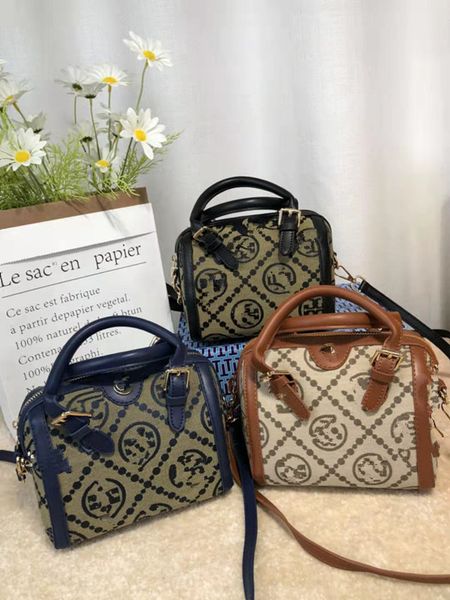 

70% off purse autumn winter new canvas mosaic jacquard boston pillow bag single shoulder messenger bag fashion handbag