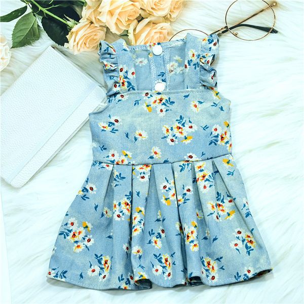 

spring and summer pet cowboy daisy suspender dog skirt cloth cat