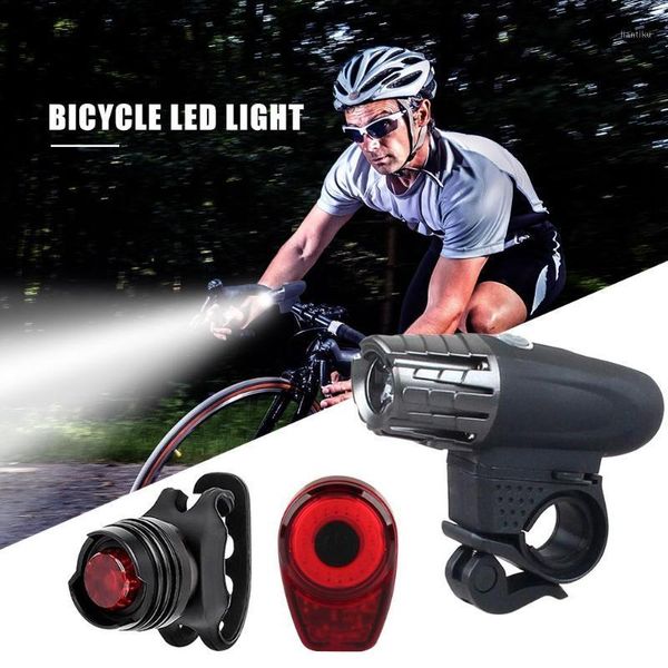 

bike lights 2pcs 4 modes led headlight cycling rear tail lamp mtb set1