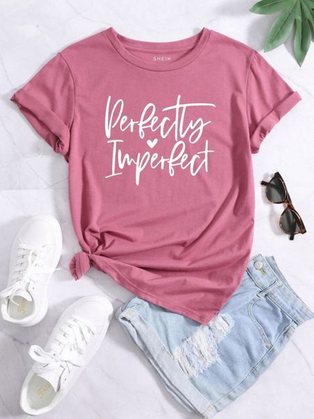 

heart & letter graphic tee 37hc#, White