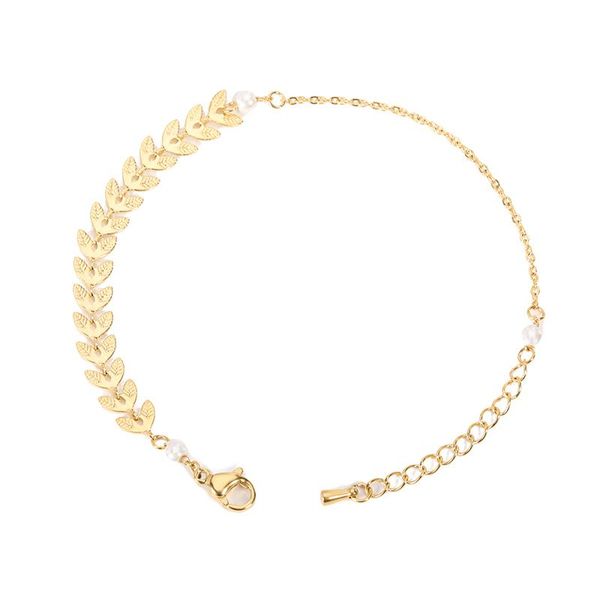 

link, chain golden wheat ear pearl bracelet adjustable simple bracelets for women exquisite luxury jewelry birthday party gifts, Black