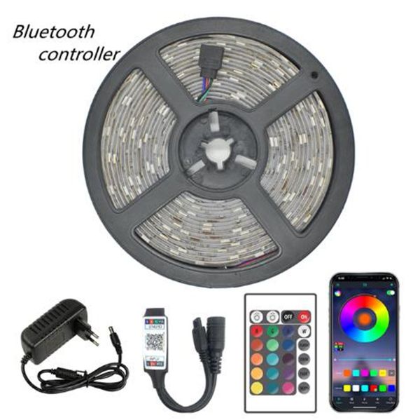 LED Light Strips WiFi Controlador Flexível RGB 5050 IP + Bluetooth Controle Decoração Luminária Luminária luzes luzes luminosas para quarto