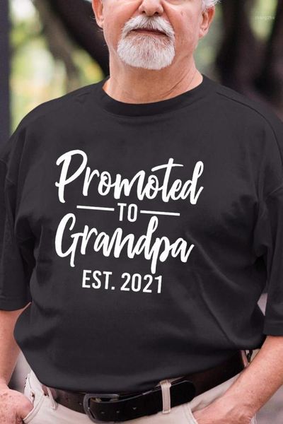 

men's t-shirts promoted to grandpa est 2021 men graphic t shirts harajuku short sleeve tees grandpapa be announcement streetwear grandf, White;black