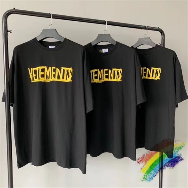 

2021 new preto turn mundial de alta qualidade t-shirt das mulheres dos homens da cidade amarelo letras tipo vetements vtm camisetas 7m43, White;black