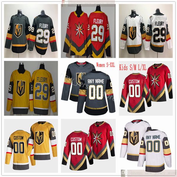 

custom 2021 reverse retro vegas golden knights marc-andre fleury karlsson max pacioretty reilly smith deryk engelland robin lehner jerseys, Black;red