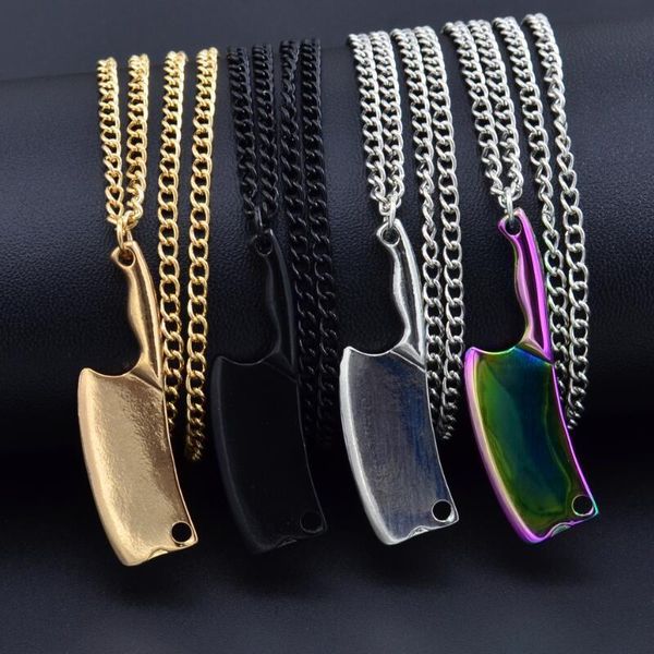 

pendant necklaces punk kitchen knife chef necklace jewish gifts for women and men gold black jewelry, Silver