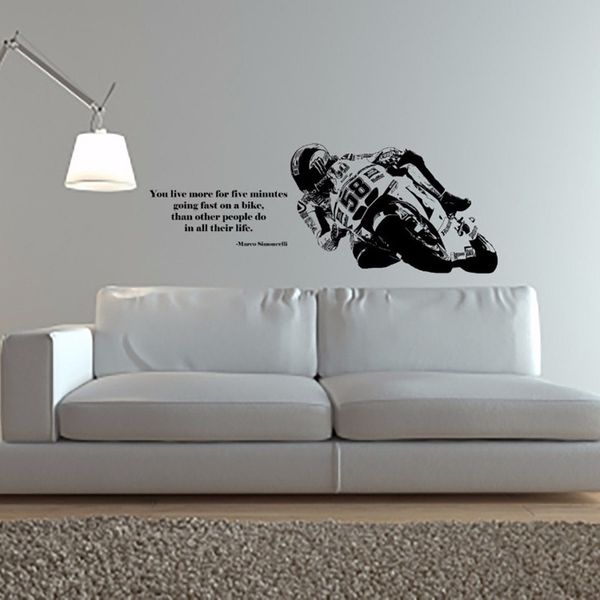 Yoyoyu Duvar Vinil Sanat Ev Dekorasyonu Sticker Bisiklet Motosiklet Spor Çıkartması Çocuk Odası Dekorasyon Çıkarılabilir Poster ZX019 210310