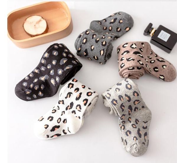 Outono criança footies leopardo impressão meia-calça algodão meninas meias meias bebê garoto underwear gc625