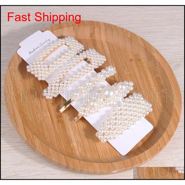 

fashion simulated pearl barrettes cute girl 5pcs hair pins classic lady hair clip makeup hair accessories valenti qylluh bdefashion, Golden;silver