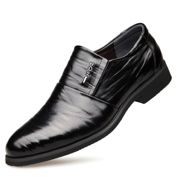 

autumn and winter new mens casual business shoes soft bottom men dress shoes leather zapatos de hombre men dress shoes669dress shoes, Black