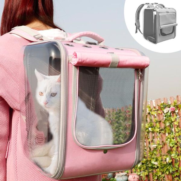 

cat carriers,crates & houses breathable backpack large capacity puppy dog transparent carrying bag outdoor travel portable pet carrier cats