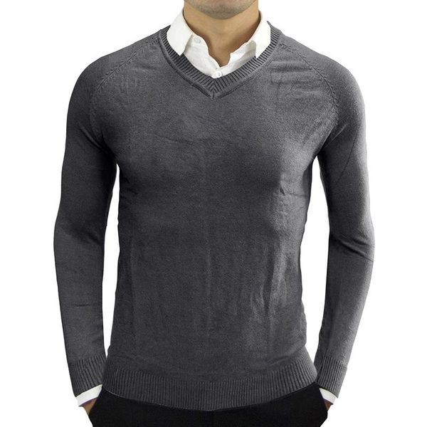

men's sweaters autumn for men,v neck slim comfortably,knitted long sleeve casual basic pullover top, White;black
