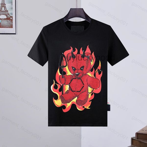 

factory outlet phillip plain men designer pp skull diamond t shirt short sleeve dollar brown bear brand tee o-neck skulls tshirt tees 07, White;black