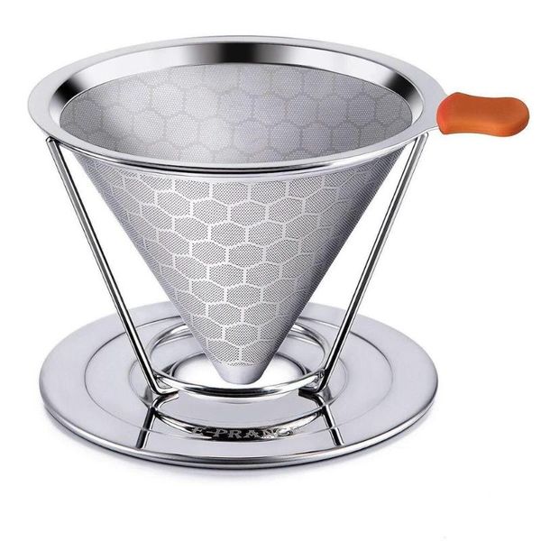 

coffee filters pour over filter honeycomb design stainless steel cone dripper maker