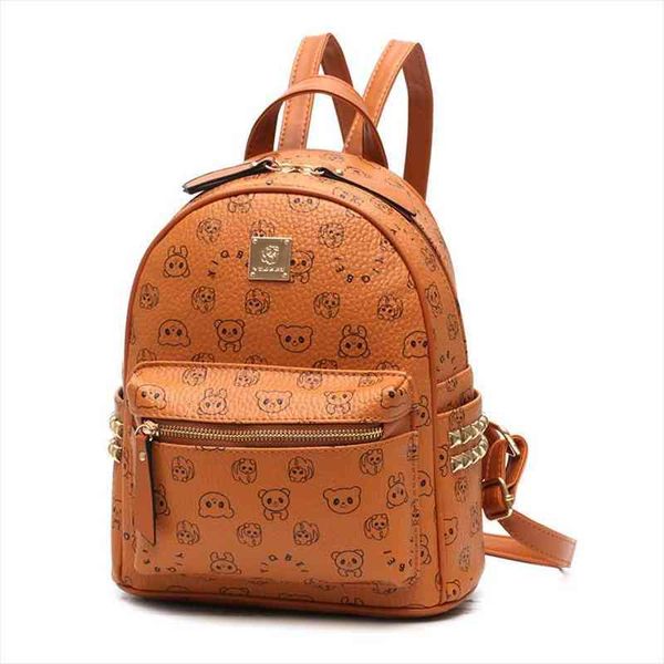 

fashion teenage girl mini backpack printing leather travel bags preppy style women back bag mochila feminina black brown coffee
