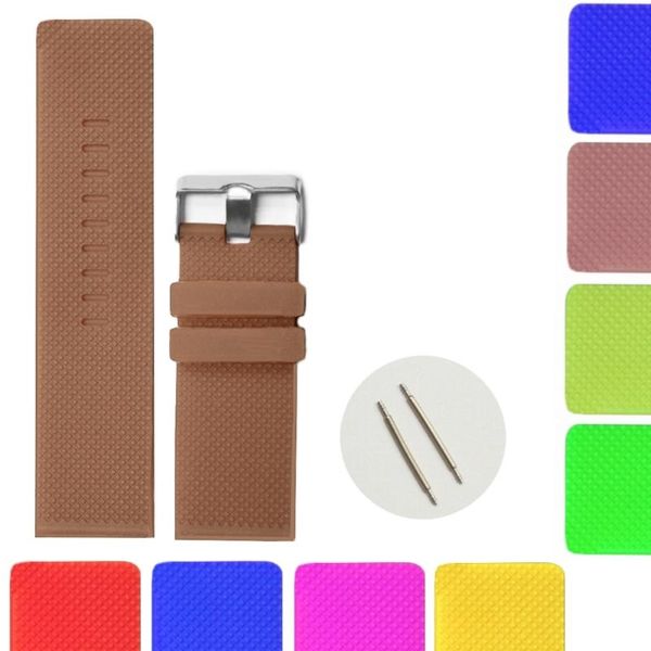 

watch bands 28mm sweet chocolate brown color silicone jelly rubber men women band straps blue green purple pink red soft, Black;brown