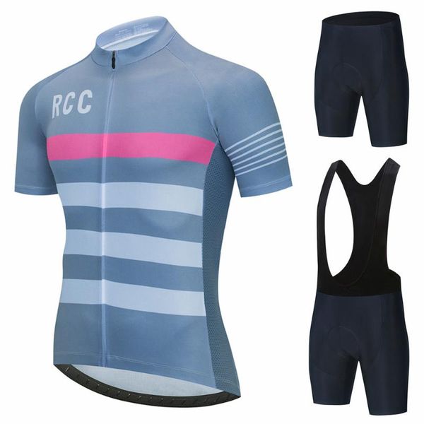 

racing sets 2021 rcc cycling jersey stripe bicycle short sleeve clothing bike maillot bib shorts summer, Black;blue