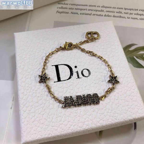 

luxury jewelry designers band pointed d five home star / dijia drill jadio letter metal chain net red same bracelet 2021, Golden;silver