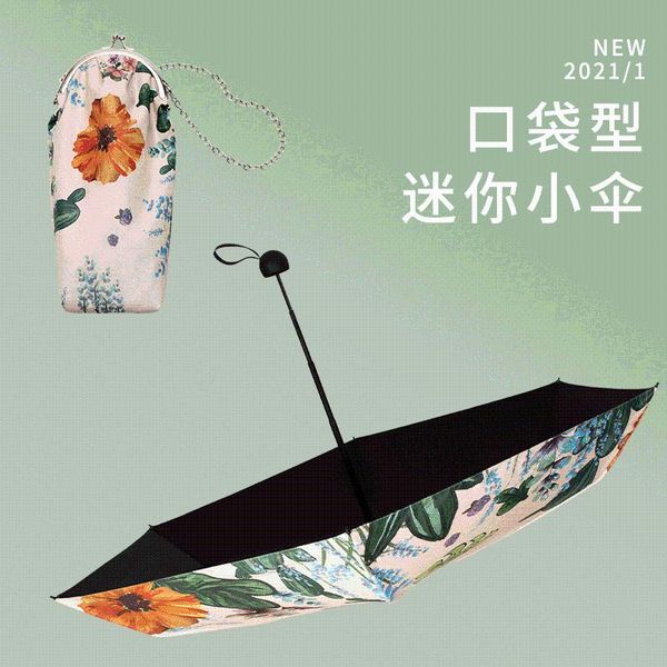 

umbrellas creative mini pocket umbrella chinese style small portable bag beautiful lady 5 fold 6 bone clear