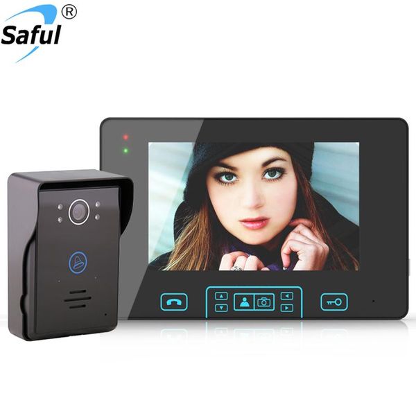 

other door hardware saful wireless video intercom system 7" color screen doorbell unlock waterproof 100-240v residential security phone