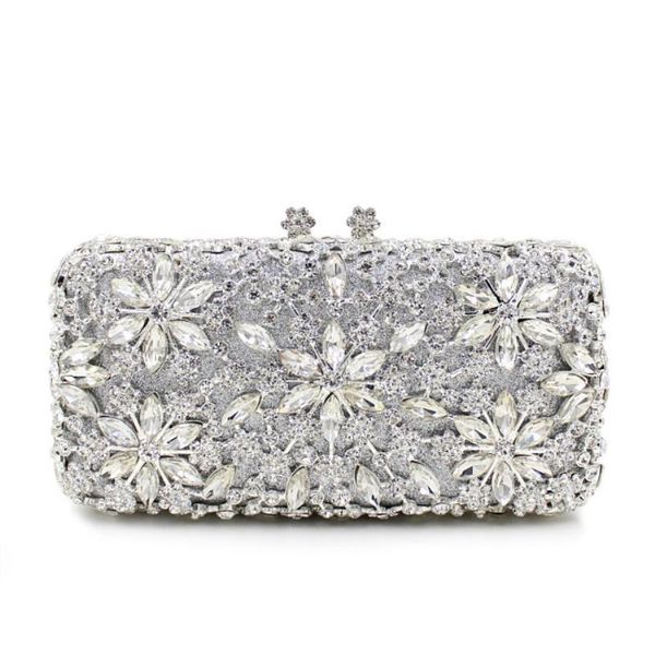 

evening bags fashion diamond women bag luxury crystal bridal wedding party metal box handbag clutches with chain