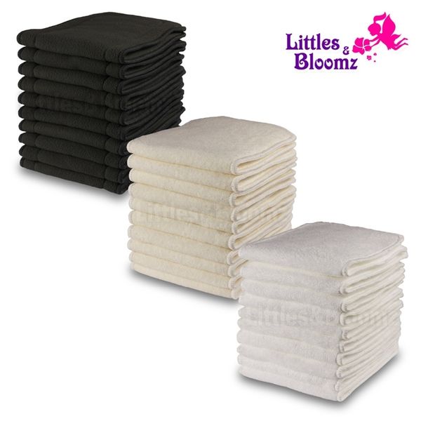 [LittlesBloomz] 10 pezzi riutilizzabili inserti lavabili booster fodere per tasca pannolino pannolino pannolino in microfibra inserto carbone di bambù 210312