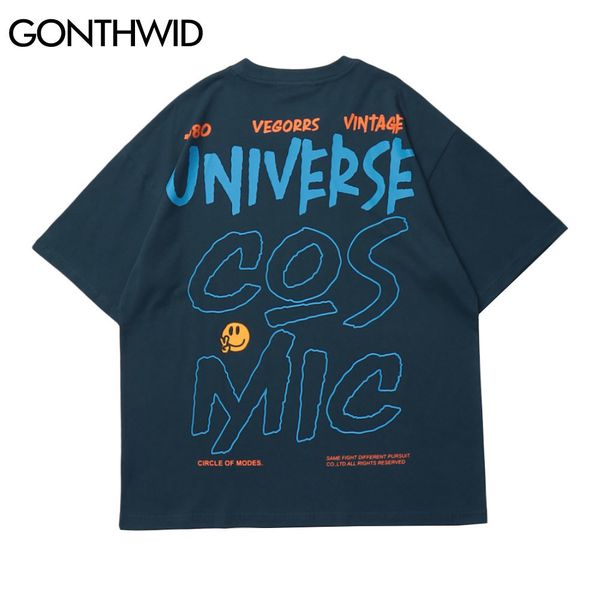 

gonthwid tees shirts streetwear harajuku hip hop graffiti letter casual cotton tshirts fashion short sleeve t-shirt summer c0315, White;black